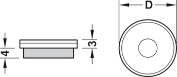 Leervezelmix-glijder, rond, om in te drukken voor basiselement Ø 20 tot 50 mm