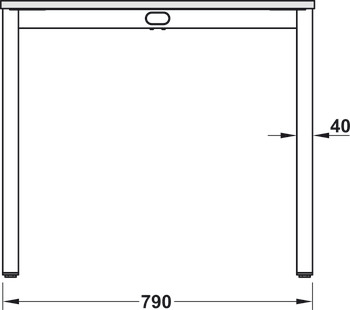 Zijdeel, voor Idea H-flatline, vierkante tafelpoten