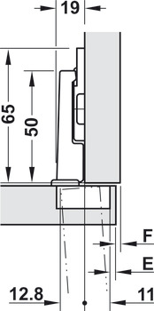 Potscharnier, Blum Modul 95°, voor koelkastdeurtoepassingen