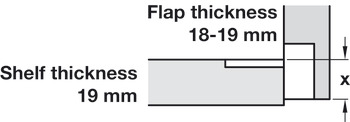 Klepscharnier, Plano-Medial, 90°, voor houten kleppen