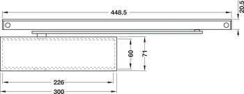 Bovenliggende deurdranger, TS 3000 V, EN 1–4, met afdekkap en vastzetinrichting