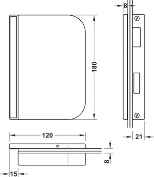 Tegenstuk voor glazen deur, GHP 103, StarTec