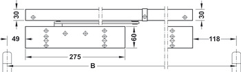Bovenliggende deurdranger, TS 93G GSR-EMR 2/BG in het Contur design, met glijrail, EN 2–5, Dorma
