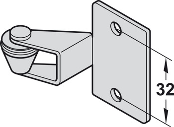 Afstandswiel, om op binnenste deur te schroeven, voor max. 21 mm deurdikte