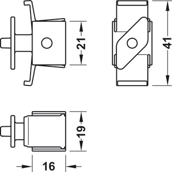 Legplankverbinder, voor Häfele DressCode aluminium kadersysteem