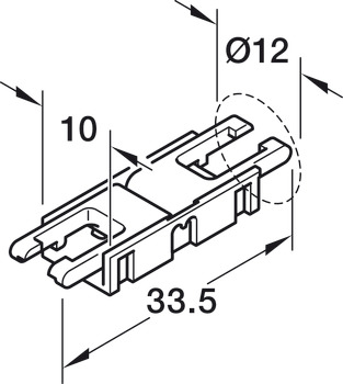 Clipverbinder, voor Häfele Loox5 ledstrip, 8 mm, 2-pol. (monochroom of multiwit 2-draadstechnologie)