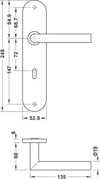 Deurkrukgarnituur, rvs, Startec, Model LDH 2171, bronskleurig mat