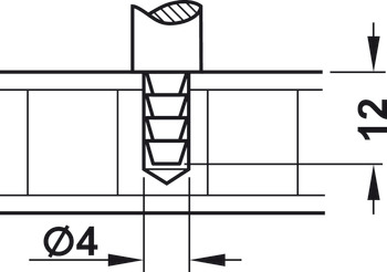 Relinghouder, legplankrelingsysteem, voor 2 relingstangen 6 mm, middensteun