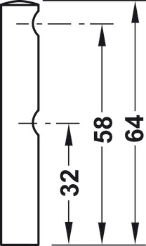 Relinghouder, legplankrelingsysteem, voor 2 relingstangen 6 mm, eindsteun
