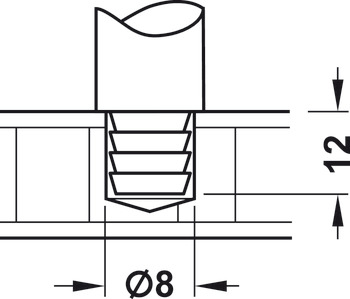 Relinghouder, legplankrelingsysteem, voor 2 relingstangen 10 mm, middensteun