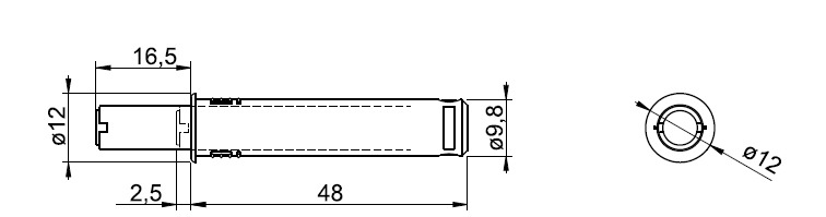 Afstelbare druksnapper om in kopse kant van de corpus te steken, standaard, met buffer