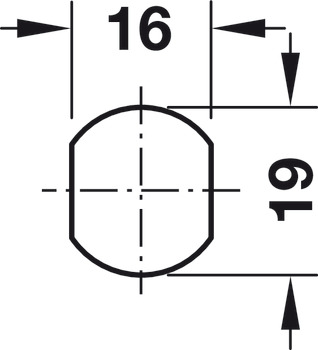 Hevelsluiting, met stiftcilinder, moerbevestiging, sluitweg 90° (omlegbaar, met sluitdwang), deurdikte ≤ 21 mm