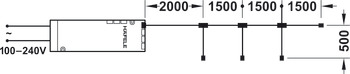 4-voudig verlengsnoer, voor Häfele Loox 12 V 2-pol. (monochroom)