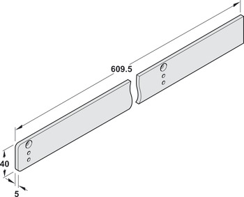 Montageplaat, voor glijrail van Dorma TS 98 XEA GSR
