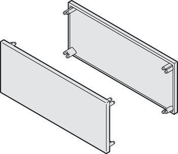 Eindkappenset, voor dubbele looprail 81 x 33 mm (b x h) en tweezijdig clipfront hoogte 38 mm