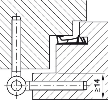 Stiftpaumelle, Anuba Triplex 217-3D SM-RA, voor huisdeuren met opdek tot 90/120 kg