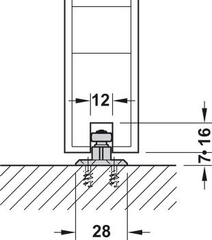 schuifdeurbeslag, Hawa Porta 60/100 H, garnituur met looprail