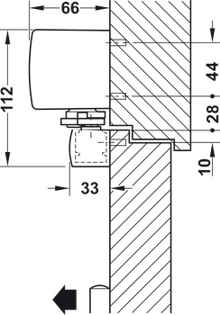 Bovenliggende deurdranger, Geze TS 5000 RFS, met vrijloopfunctie
,
met comfort-vastzetfunctien, geïntegreerde rookmelder, kopmontage, EN 3–6