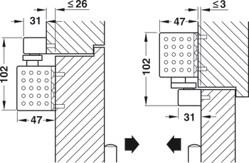 Bovenliggende deurdranger, TS 92 B in het Contur design, met vastzetinrichting, EN 2–4, Dorma