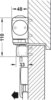 Bovenliggende deurdranger, garnituur TS 5000 EFS, EN 3–6, met glijrail, Geze