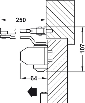 Bovenliggende deurdranger, StarTec DCL 12, met armgarnituur, EN 3
