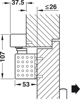 Bovenliggende deurdranger, TS 93G GSR-EMR 2/BG in het Contur design, met glijrail, EN 2–5, Dorma