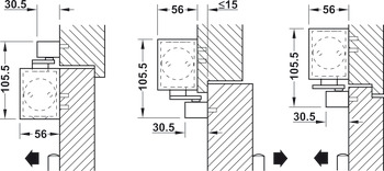 Bovenliggende deurdranger, TS 3000 V, EN 1–4, met afdekkap en vastzetinrichting