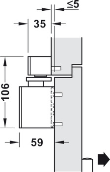 Bovenliggende deurdranger, Dorma TS 98 XEA GSR-EMF2/BG, met glijrail, elektromechanische vastzetting en geïntegreerde rookmelder, voor dubbele deuren, EN 1–6