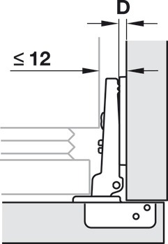Potscharnier, Häfele Duomatic 94°, zijwandmontage, voor koelkastdeuren