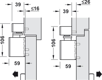 Bovenliggende deurdranger, Dorma TS 98 XEA EMR, met glijrail, elektromechanische vastzetting en geïntegreerde rookmelder, EN 1–6