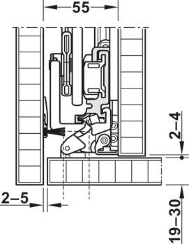 Houten vouwschuifdeuren, Hawa Folding Concepta 25, garnituur, scharnieren met sluitdemping