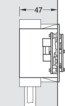 Wandterminal, Häfele Dialock WT 310, externe schakelaar design zonder afdekraam, maat lezerafdekking: 55 x 55 mm