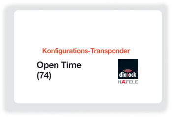 Configuratie-key card, Häfele Dialock Open Time 74